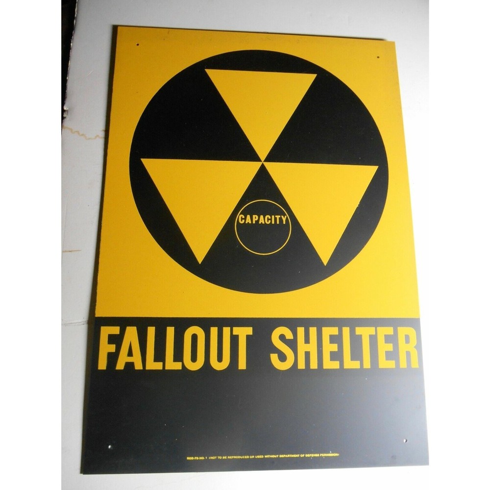An Original Department Of Defense Fallout Shelter Sign